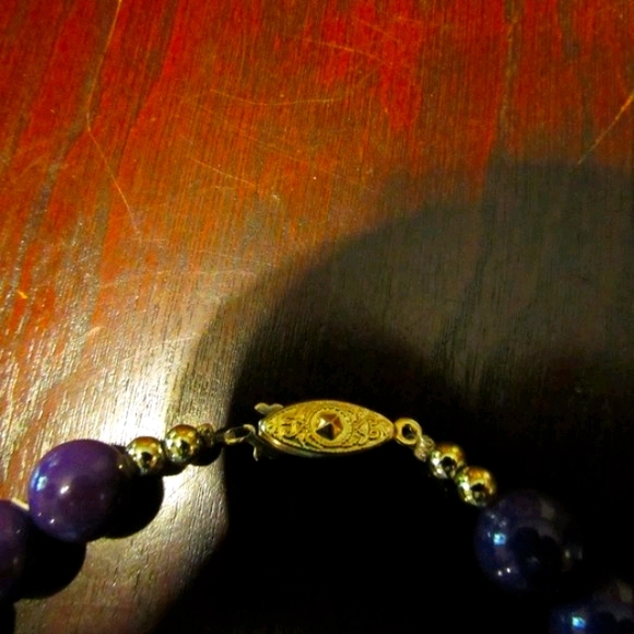 🪻💜🪻 Lovely Vintage Purple & White Faux Pearl Beaded Necklace - Picture 9 of 15